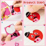 Haooryx 300PCS Valentine's Day Heart Sticker Scene Roll Valentines Make A Face Stickers Pink Red Love Heart DIY Sticker Game Crafts for Kids Classroom Exchange Gifts Valentine Weeding Party Decoration