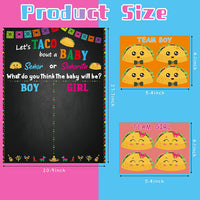 Haooryx Taco Gender Reveal Poster Party Game with 40Pcs Voting Stickers, Cinco De Mayo Mexician Taco Bout a Baby Fiesta Señor or Señorita Gender Reveal Baby Shower Party Game Decorations Supplies