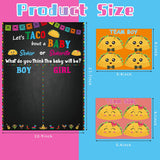 Haooryx Taco Gender Reveal Poster Party Game with 40Pcs Voting Stickers, Cinco De Mayo Mexician Taco Bout a Baby Fiesta Señor or Señorita Gender Reveal Baby Shower Party Game Decorations Supplies