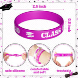 Haooryx 36PCS Class of 2023 Graduation Silicone Bracelets Colorful Congrats Grad Rubber Bracelet Graduating Celebrating Wristbands for Teens Students School College Graduation Party Supply(Purple)