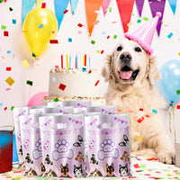 Roll over image to zoom in Haooryx 50Pcs Pink Puppy Party Favor Bags Pet Dog Doggy Plastic Goodie Gift Wrapping Bag with Handles Candy Treat Bags for Baby Shower Kids Birthday Puppy Theme Party Supplies Decorations Rewards Pack