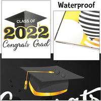 Haooryx 2022 Graduation Large Signature Guest Book Board Congrats Grad Congratulations Greeting Card for Class of 2022 Student Graduation Party Supplies Personalized Sign Decoration (Black and Gold)