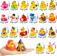 Haooryx 20PCS Holiday Rubber Duckies Assorted Seasonal Rubber Ducks Novelty Winter Christmas Fall Easter Rubber Duck Bath Toys for Kids Baby Shower Holiday Party Goodie Bag Valentine School Rewards