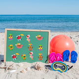 Haooryx 300PCS Hawaii Make A Face Stickers Scene Roll Make Your Own Pineapple Flamingo Sticker Summer Beach Mix and Match Sticker Game for Kid School Reward Tropical Luau Party Favors DIY Paper Craft