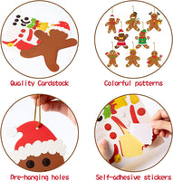 Haooryx 61PCS Christmas Gingerbread Craft for Kids Christmas Arts and Crafts DIY Christmas Ornaments Make Your Own Christmas Gingerbread Man Sticker Craft Projects Christmas Tree Home Class Decoration