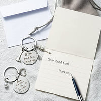 Haooryx 6Pcs Parents’ Keychain Gifts Set, Stainless Steel Key Chain Rings with Gift Bags Greeting Card for Mother’s Day Father’s Day Gifts Mom and Dad Papa Birthday Gift from Daughter Son Kids