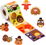 Haooryx 300PCS Thanksgiving Make A Face Stickers Scene Roll Make A Turkey Sticker Mix and Match DIY Autumn Pumpkin Acorns Art Craft Stickers for Kid Halloween Fall Party Classroom Sticker Game Favors