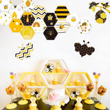 Haooryx 60PCS Summer Bee Pattern Paper Pack Yellow Black Honeycomb Scrapbook Specialty Paper 11’x11’Double Sided Decorative Bee Honey Jar Paper Craft for Wrapping Gift Card Making Photo Album Decor