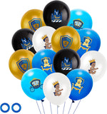 Haooryx 50Pcs Royal Prince Balloons Party Decorations for Baby Boy, 12 inches Latex Balloon with Ribbon for Boys Baby Shower Decor Prince Royal Blue and Gold Birthday Party Decoration Favor Supplies