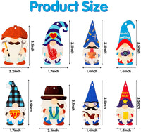 Haooryx 25PCS Happy Father's Day Gnome Wood Hanging Ornaments Blue Swedish Tomte Gnome Elf Wooden Pendants with Rope Dad Papa Grandfather Birthday Party Decorations Father Gift Home Decor Supplies