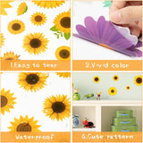 Haooryx 218 Pcs Sunflower Wall Decals Yellow Daisy Butterfly Stickers Self-Adhesive Waterproof Floral Stickers Decal Spring Summer Flowers Wall Art Decoration Party Room Bedroom Nursery Wall Decor