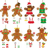 Haooryx 61PCS Christmas Gingerbread Craft for Kids Christmas Arts and Crafts DIY Christmas Ornaments Make Your Own Christmas Gingerbread Man Sticker Craft Projects Christmas Tree Home Class Decoration