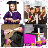 Haooryx 36PCS Class of 2023 Graduation Silicone Bracelets Colorful Congrats Grad Rubber Bracelet Graduating Celebrating Wristbands for Teens Students School College Graduation Party Supply(Purple)