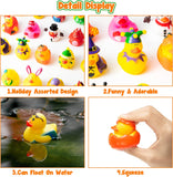 Haooryx 20PCS Holiday Rubber Duckies Assorted Seasonal Rubber Ducks Novelty Winter Christmas Fall Easter Rubber Duck Bath Toys for Kids Baby Shower Holiday Party Goodie Bag Valentine School Rewards