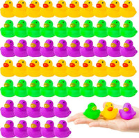 Haooryx 60Pcs Mardi Gras Mini Rubber Ducks Bath Toys Colorful Tiny Ducks Squeak Bathtub Float Ducky for Mardi Gras Carnival Themed Party Favors Game Reward Baby Shower Birthday Pool Party Decoration