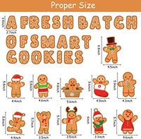 Haooryx 70Pcs Winter Christmas Mini Gingerbread Bulletin Board Classroom Decoration, Gingerbread Man Paper Cut-Outs Blackboard Border Decor for Christmas Party Home School Classroom Window Wall Decor