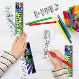 Haooryx 75Pcs Color Your Own Monster Truck Bookmarks for Kids, Creative DIY Coloring Race Truck Bookmarks Monster Theme Party Game Paper Art Craft Supplies Students Book Marker Gift Classroom Prize