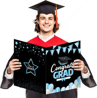 Haooryx 2023 Graduation Decorations Jumbo Greeting Card Guest Book Graduation Large Signature Guest Book Board Class of 2023 Student Graduation Party Supplies Personalized Sign Decor (Sky Blue)