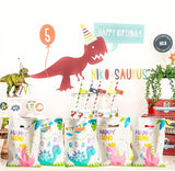 Haooryx 60Pcs Dinosaur Party Favor Bags, Happy Dino Party Plastic Gift Bags Candy Treat Bags Roar Goodie Gift Bag for Boys Girls Dinosaur Birthday Baby Shower T-Rex Roar Party Favor (2 designs)