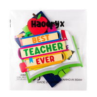 Haooryx 3 Pieces Teacher Appreciation Wooden Centerpiece Best Teacher Sign Table Topper Decoration Teacher Appreciation Gift for School Classroom Teaching Desk Wood Letter Signs Decor Photo Booth Prop