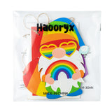 Haooryx 3Pcs LGBT Gay Pride Day Wooden Hanging Door Sign, Rainbow Gnome Wooden Sign Love is Love Hanging Sign Everyone is Welcome Here Decorative Wood Sign Indoor Outdoor Wall Party Decor Supplies