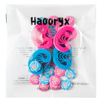 Haooryx 48Pcs Bear Gender Reveal Bracelet and Button Party Favors, Pink Blue Team Boy Team Girl Silicone Wristband Button Badge Pin Gender Reveal Party Newborn Baby Shower Voting Games Supplies