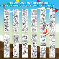 Haooryx 75Pcs Color Your Own Monster Truck Bookmarks for Kids, Creative DIY Coloring Race Truck Bookmarks Monster Theme Party Game Paper Art Craft Supplies Students Book Marker Gift Classroom Prize