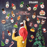 Haooryx 73Pcs Christmas Gnone Bulletin Board Set Classroom Decoration Merry Christmas Gnome Santa Xmas Tree Patterned Paper Cut-Outs for Xmas Holiday Party Home School Whiteboard Blackboard Wall Decor