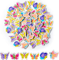 Haooryx 60pcs Spring Butterfly Mini Erasers for Kids Bulk Novelty Butterfly Pencil Eraser 3D Desk Puzzle Erasers Pet for Student Homework Reward Classroom Prizes Spring Holiday Gift Filler Supplies