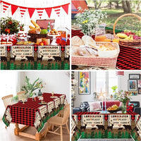 Haooryx 3 Pack Lumberjack Table Cover Decorations Supplies, Buffalo Plaid Lumberjack Tablecloth Plastic Rectangle Disposable Tablecover for Winter Theme Birthday Party Baby Shower Decor, 108 x 54 Inch