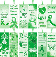 Haooryx 123Pcs Mental Health Awareness Bookmarks, Support Not Stigma Book Marks Know Science No Stigma Not Every Disability is Visible Bookmarks Fundraiser Event Classroom Stationery Handout Supplies