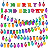 Haooryx 105Pcs Christmas Light Banner Bulletin Board Set Colorful Bulb Patterned Paper Cut-Outs Blackboard Border Nametag Decoration for Christmas Party Home School Classroom Whiteboard Window Decor