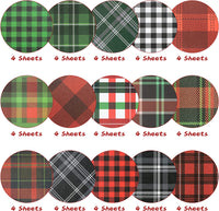 Haooryx 60 Sheets Christmas Plaid Origami Papers Double Sided 11”x11” Collection Decorative Red Green Plaid Craft Paper Bulk Christmas Card Making Scrapbook Specialty Paper DIY Craft Scrapbook Decor