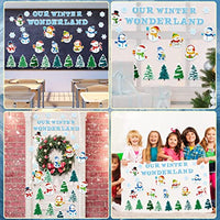 Haooryx 83Pcs Christmas Winter Snowmen Bulletin Board Set Classroom Decoration, Snow Snowman Patterned Paper Cut-Outs Blackboard Border Decor for Xmas Party Home School Classroom Window Wall Decor