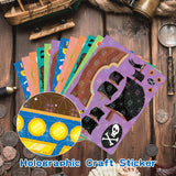 Haooryx 36 Sheets Pirate Make-a-Face Stickers Make Your Own Pirate Holographic Sticker Games Cartoon Skull Flag Parrot Shiny Sticker for Kid Fun Craft Project Pirate Themed Birthday Party School Supply