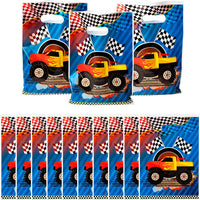 Haooryx 50pcs Monster Truck Party Favor Bags Blaze Party Goody Bag Plastic Candy Bags Birthday Gift Warp Goodie Treat Bags for Boys Monster Truck Theme Birthday Party Favors