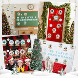 Haooryx 82Pcs Christmas Winter Glass Domes Bulletin Board Set Classroom Decor Glass Domes Patterned Paper Cut-Out Blackboard Border Nametag Set for Xtmas Winter Party Home School Whiteboard Wall Decor